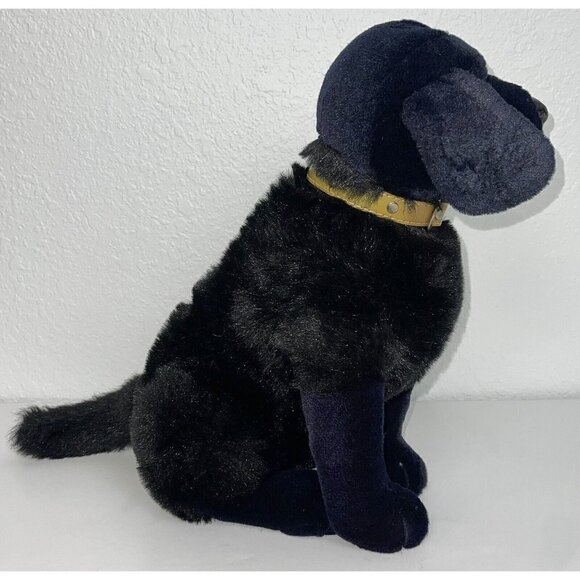 FAO SCHWARTZ 16" Black Realistic Plush Stuffed LABRADOR RETRIEVER Dog Collar EUC - Picture 2 of 8